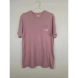 The North Face Womens Pink Pocket Logo Short Sleeve Tee Size Large
